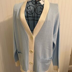 Loft Women's Light Blue Cardigan Sweater